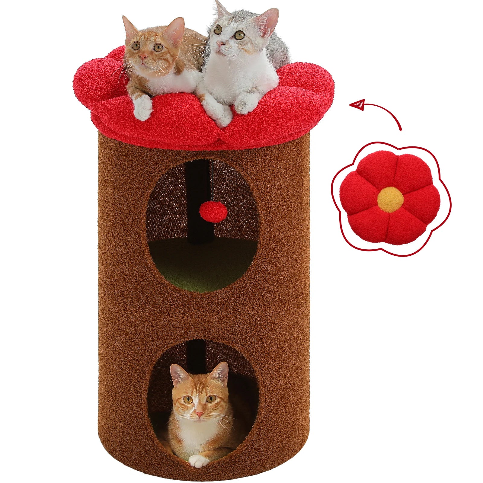 GoodPawls Double-Deck Cat House with Cozy Condos